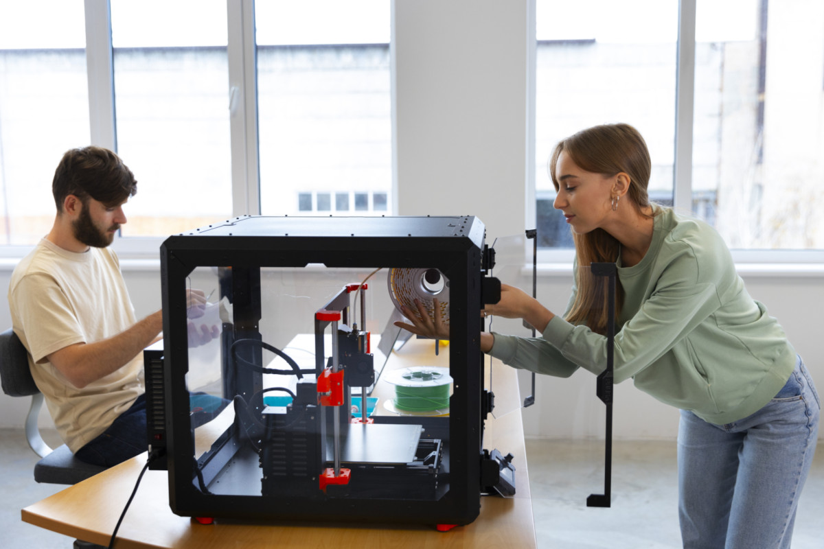 Designers using 3d-printer